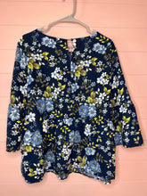 Load image into Gallery viewer, XL Time and True Blue Floral Ruffle Top
