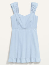 Load image into Gallery viewer, Large Old Navy NWT Cotton  Fit &amp; Flare Puff-Sleeve Jean Mini Dress

