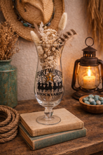 Load image into Gallery viewer, Fort Worth Stockyards Hurricane Glass
