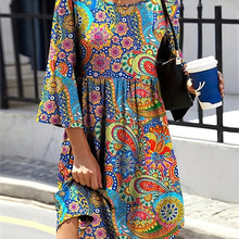Load image into Gallery viewer, Large NWT Boho Colorful Paisley Shift Dress
