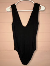 Load image into Gallery viewer, Medium Free People Intimately Black Ribbed Body Suit
