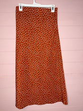 Load image into Gallery viewer, Medium Elodie Boho Orange Midi Satin Skirt
