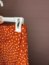 Load image into Gallery viewer, Medium Elodie Boho Orange Midi Satin Skirt
