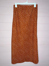 Load image into Gallery viewer, Medium Elodie Boho Orange Midi Satin Skirt

