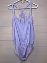 Load image into Gallery viewer, Large White Birch Purple Lace Body Suit
