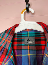 Load image into Gallery viewer, Large Liz Wear Colorful Plaid Long Sleeve Flannel Button Up Shirt

