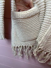 Load image into Gallery viewer, Small Forever 21 Chunky Fringe Ivory Cardigan Sweater
