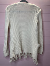 Load image into Gallery viewer, Small Forever 21 Chunky Fringe Ivory Cardigan Sweater
