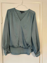 Load image into Gallery viewer, XL White House Black Market Satin Wrap Top
