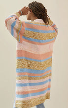 Load image into Gallery viewer, One Size Anthropologie Stripe Chunky Knit Long Sweater Cardigan
