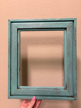 Load image into Gallery viewer, Set of two wooden teal 8x10” picture frames no hardware or glass
