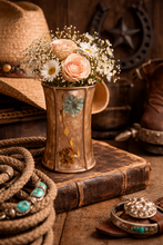 Load image into Gallery viewer, Small Vintage Gold Bronze Dried Flower Vase
