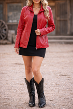 Load image into Gallery viewer, XL Mark Mattis Vintage Red Leather Jacket
