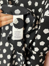 Load image into Gallery viewer, Size 6 Kate Spade Black White Cloud Dot Wrap Dress
