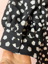 Load image into Gallery viewer, Size 6 Kate Spade Black White Cloud Dot Wrap Dress
