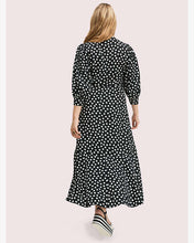 Load image into Gallery viewer, Size 6 Kate Spade Black White Cloud Dot Wrap Dress
