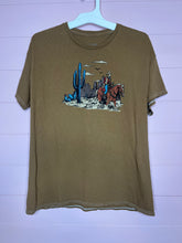 Load image into Gallery viewer, Medium Western Cowgirl Brown Short Sleeve T-Shirt
