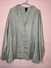 Load image into Gallery viewer, XL Eileen Fisher Linen Shimmery Blazer Cardigan
