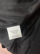 Load image into Gallery viewer, XL Eileen Fisher Black Leather Trim Silk Open Front Drape Cardigan
