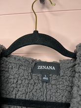 Load image into Gallery viewer, Large Zenana Hooded Gray Sherpa Sweater Vest

