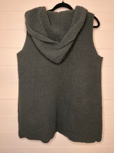 Load image into Gallery viewer, Large Zenana Hooded Gray Sherpa Sweater Vest
