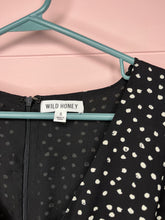 Load image into Gallery viewer, Small Wild Honey Black White Polka Dot Long Sleeve Dress
