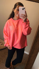 Load image into Gallery viewer, XL Gildan Neon Pink Embroidered Mama Sweatshirt
