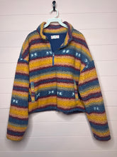 Load image into Gallery viewer, XL Pink Republic Western Colorful Striped Sherpa Jacket
