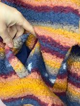 Load image into Gallery viewer, XL Pink Republic Western Colorful Striped Sherpa Jacket
