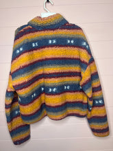 Load image into Gallery viewer, XL Pink Republic Western Colorful Striped Sherpa Jacket
