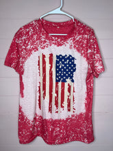 Load image into Gallery viewer, Large Fourth Of July Patriotic American Flag Bleached Graphic T-Shirt
