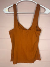 Load image into Gallery viewer, Small H&amp;M Orange Boho Ribbed Crop Tank Top
