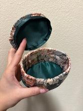 Load image into Gallery viewer, Small Vintage Floral Fabric Covered Trinket Box
