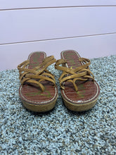 Load image into Gallery viewer, Size 8.5 Sam Edelman Brown Leather Strappy Sandal Cork Wedges

