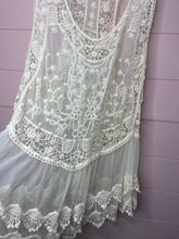 Load image into Gallery viewer, XL Roommates NWT Ivory Sheer Crochet Lace Long Overlay
