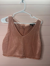 Load image into Gallery viewer, Large Lulus Dusty Rose Boho Fringe Crop Top
