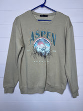 Load image into Gallery viewer, Small Aspen Colorado Embroidered Tan Crew Neck Sweatshirt
