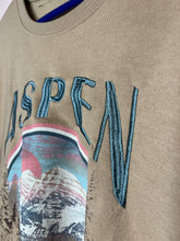 Load image into Gallery viewer, Small Aspen Colorado Embroidered Tan Crew Neck Sweatshirt
