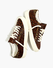 Load image into Gallery viewer, 7.5 Madewell Sidewalk Low-Top Sneakers in Painted Leopard Colorblock Calf Hair
