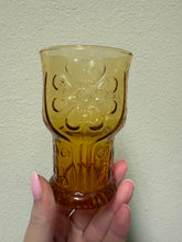Load image into Gallery viewer, Vintage 1970s Libbey Country Garden amber glass tumbler

