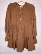 Load image into Gallery viewer, Small Peach Love Long Sleeve Cotton Gauze Dress
