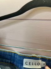Load image into Gallery viewer, Size 9 Cello Distressed Raw Hem Flare Jeans
