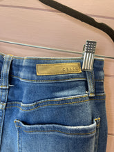 Load image into Gallery viewer, Size 9 Cello Distressed Raw Hem Flare Jeans
