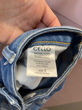 Load image into Gallery viewer, Size 9 Cello Distressed Raw Hem Flare Jeans
