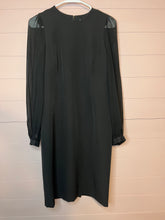 Load image into Gallery viewer, Size 4 Antonio Melani Black Sheer Long Sleeve Shift Dress

