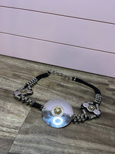 Load image into Gallery viewer, Silver Bronze &amp; Black Vintage 1980’s Western Concho Waist Belt
