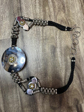 Load image into Gallery viewer, Silver Bronze &amp; Black Vintage 1980’s Western Concho Waist Belt
