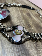 Load image into Gallery viewer, Silver Bronze &amp; Black Vintage 1980’s Western Concho Waist Belt
