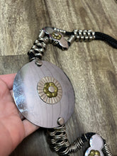 Load image into Gallery viewer, Silver Bronze &amp; Black Vintage 1980’s Western Concho Waist Belt
