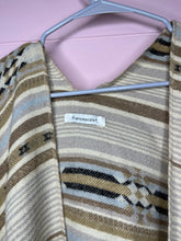 Load image into Gallery viewer, Francesca’s Neutral Fringe Boho Western Tribal Print Cozy Shawl
